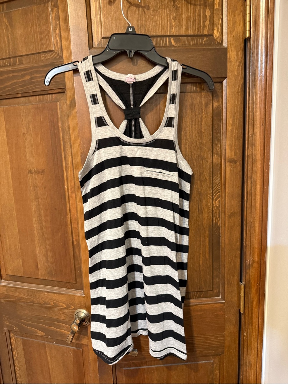 Striped Racerback Tank Top in Black & gray